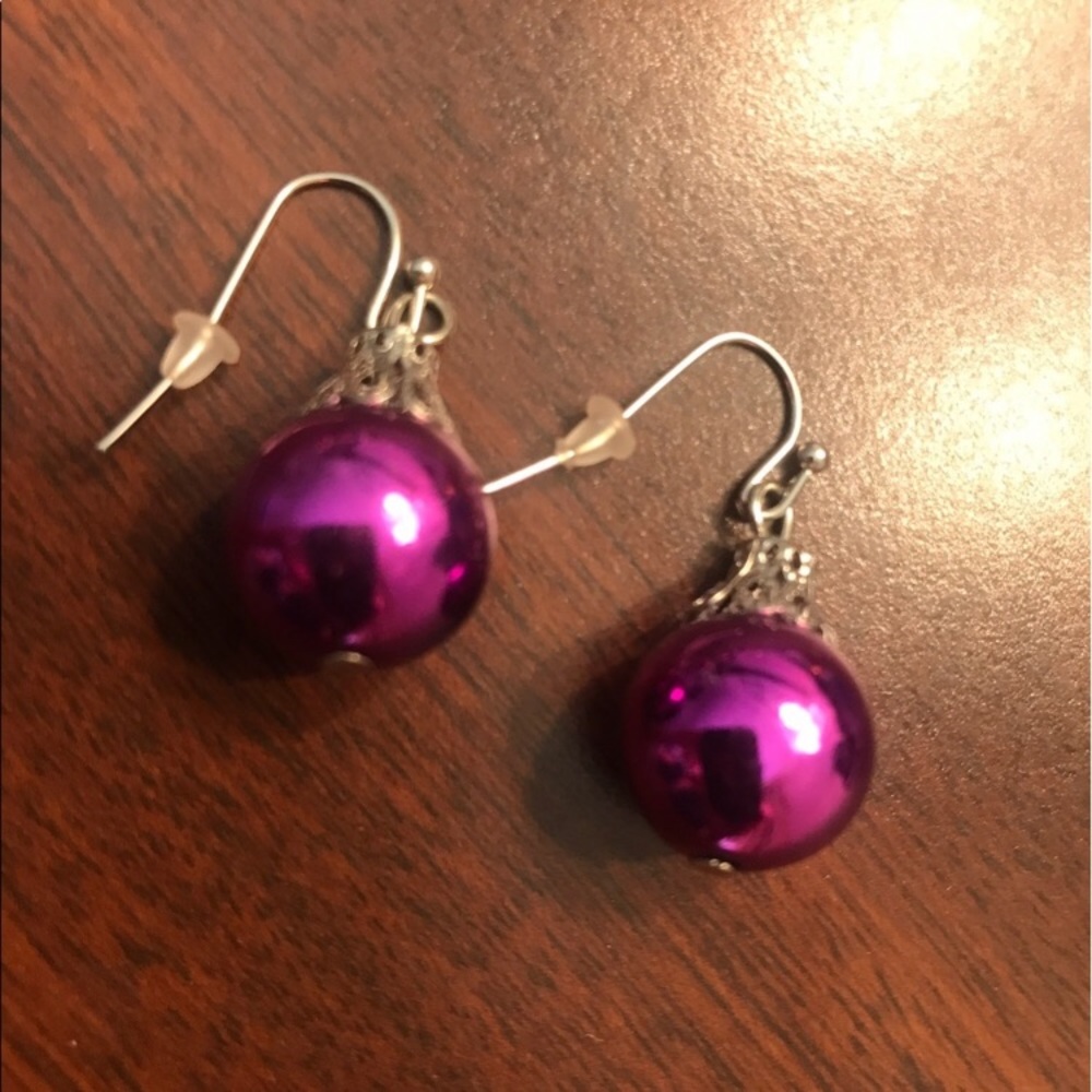 💗 Jingle Bells Fuchsia Earrings Steel NEW
